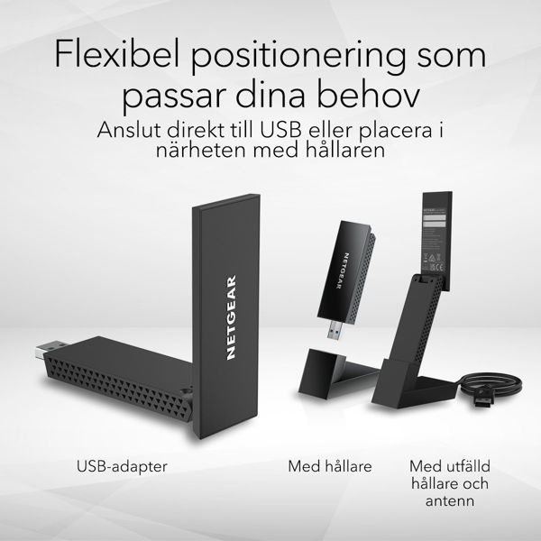 Netgear A8000 WiFi Adapter USB ryhmässä TIETOKOONET & TARVIKKEET / Verkko / Wifi-vahvistimet @ TP E-commerce Nordic AB (D44507)