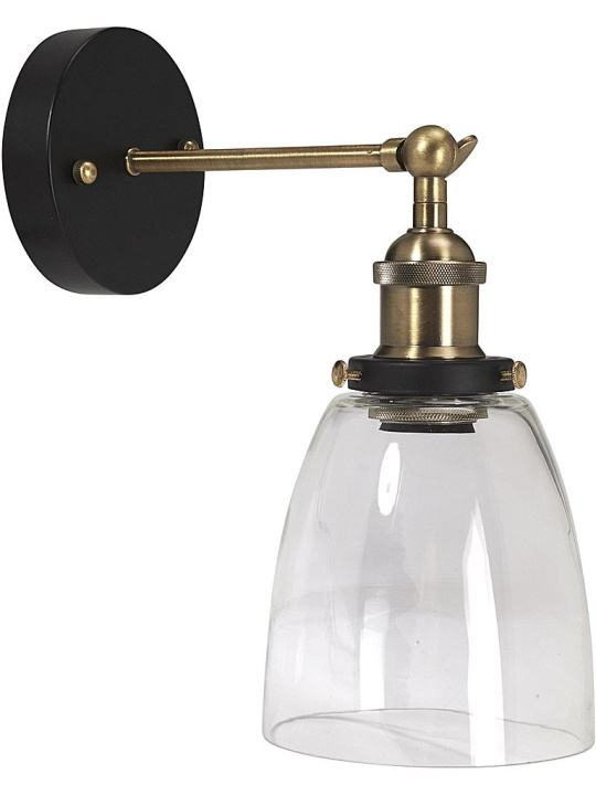 PR Home Vägglampa Kappa Svart/mäss Klar 14cm PR Home ryhmässä KODINELEKTRONIIKKA / Valaistus / Seinälamput @ TP E-commerce Nordic AB (D44724)