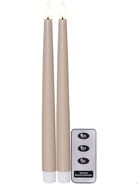 Star Trading LED-Antikljus 2p. FlammeSlim beige Star Trading ryhmässä KODINELEKTRONIIKKA / Valaistus / Muu valaistus @ TP E-commerce Nordic AB (D45290)