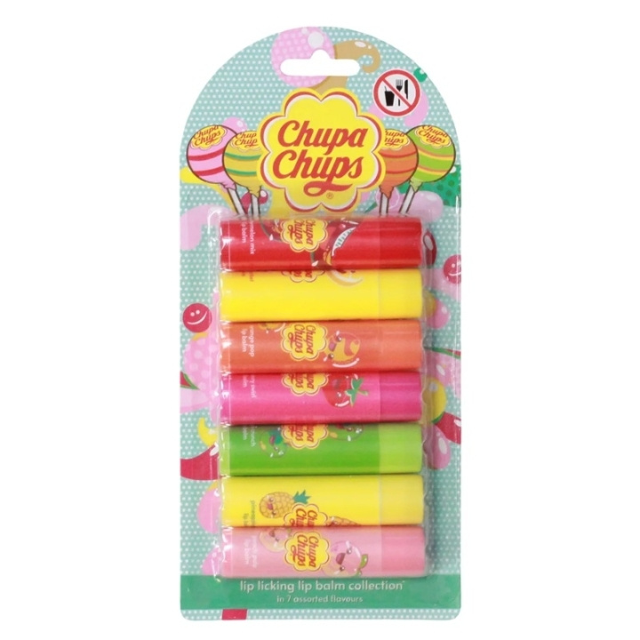 Chupa Chups Lip Licking Lip Balm Collection 7pcs ryhmässä KAUNEUS JA TERVEYS / Meikit / Huulet / Huulivoide @ TP E-commerce Nordic AB (D45418)