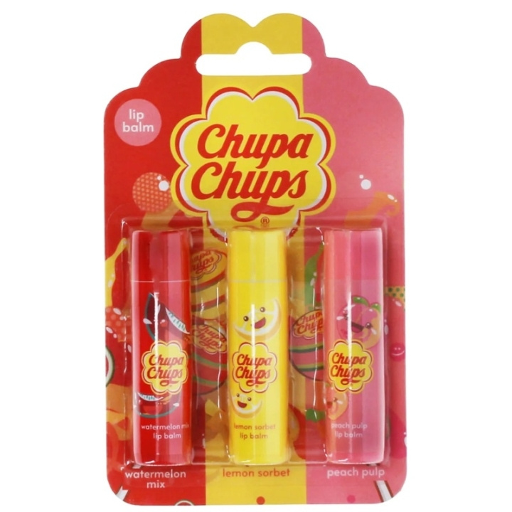 Chupa Chups Lip Balm Set 3pcs ryhmässä KAUNEUS JA TERVEYS / Meikit / Huulet / Huulivoide @ TP E-commerce Nordic AB (D45419)