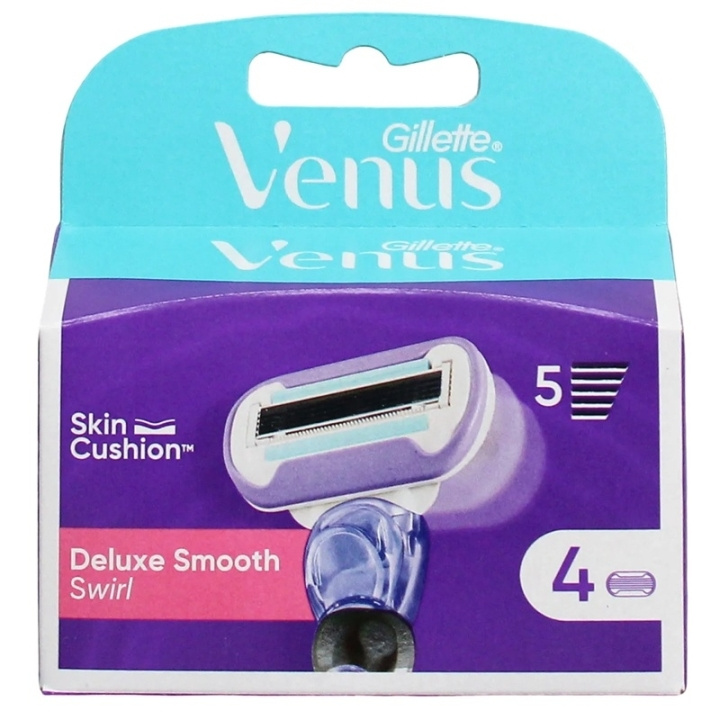 Gillette Venus Swirl Deluxe Smooth Blades 4-pack ryhmässä KAUNEUS JA TERVEYS / Hiukset &Stailaus / Sheivaus ja trimmaus / Partahöylät & Tarvikkeet @ TP E-commerce Nordic AB (D45427)