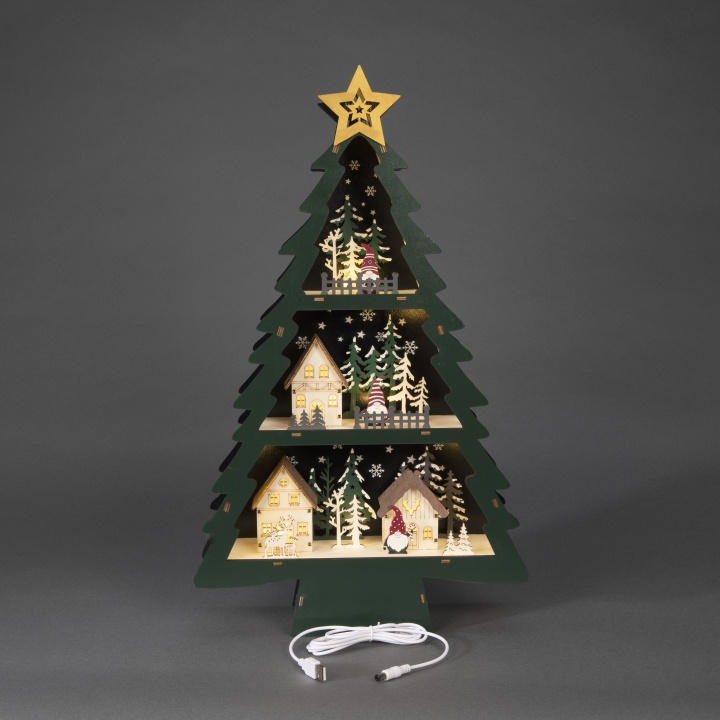 Konstsmide B/O Siluett Julgran trä 10 LED Konstsmide ryhmässä KODINELEKTRONIIKKA / Valaistus / Jouluvalaistus @ TP E-commerce Nordic AB (D45707)