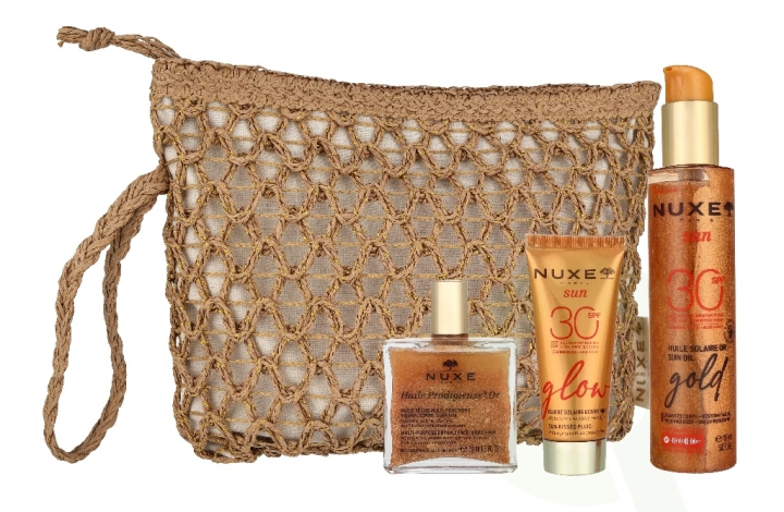 Nuxe Sun Glow Set 240 ml Tanning Oil SPF30 150ml/Glow Sun-Kissed Fluid SPF30 40ml/Huile Prodigieuse Multi-Purpose Dry Oil 50ml ryhmässä KAUNEUS JA TERVEYS / Ihonhoito / Rusketus / Aurinkosuoja @ TP E-commerce Nordic AB (D45806)