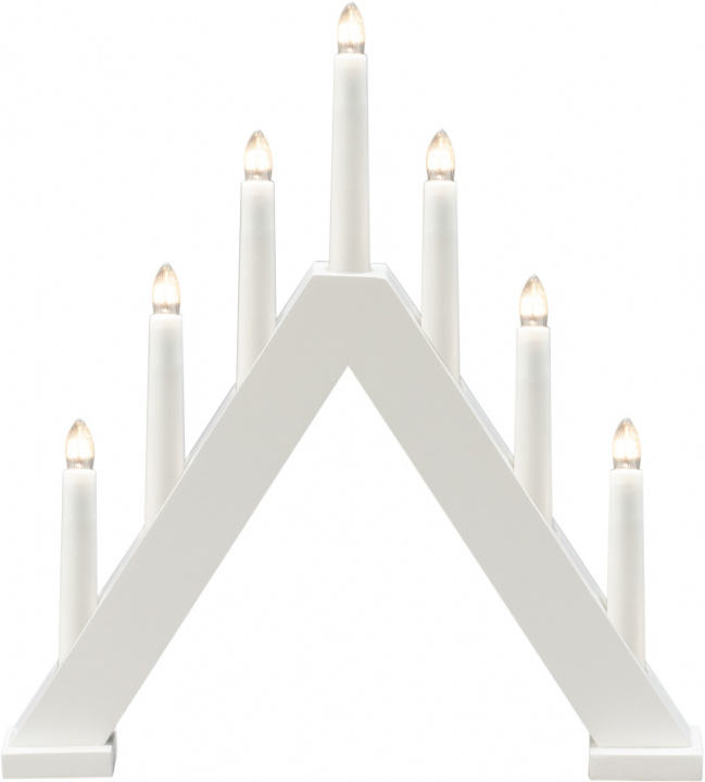 Konstsmide Elljusstake 7-arm 3930-205 7 ljus trä vit Konstsmide ryhmässä KODINELEKTRONIIKKA / Valaistus / Jouluvalaistus @ TP E-commerce Nordic AB (D45932)