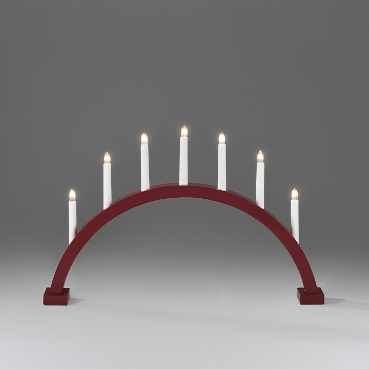 Konstsmide Elljusstake 7-arm 2272-525 båge 7 ljus röd Konstsmide ryhmässä KODINELEKTRONIIKKA / Valaistus / Jouluvalaistus @ TP E-commerce Nordic AB (D45949)