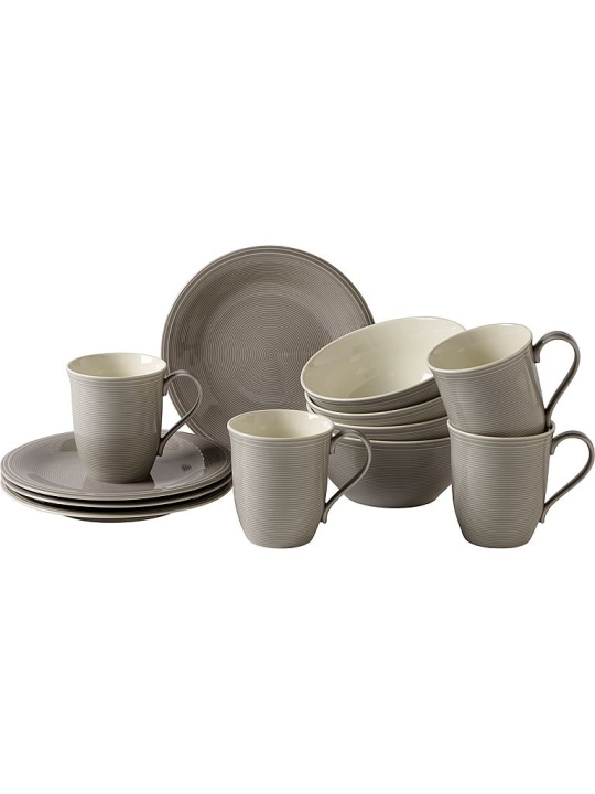 LIKE by Villeroy & Boch Group Frukostset Color Loop Stone 12-pack LIKE by Villeroy ryhmässä KOTI, TALOUS JA PUUTARHA / Keittiövälineet / Muut keittivälineet @ TP E-commerce Nordic AB (D46030)
