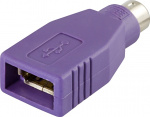 DELTACO sovitin PS/2 uros - USB naaras, violetti