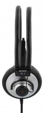 DELTACO kuulokkeet, äänensäätö, kaapeli 2,2m