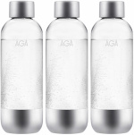 3-pack AGA AQVIA Steel 1L, PET-pullo