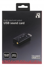 DELTACO äänikortti USB-väylään, 7.1, 2x3,5mm n, äänensäätö