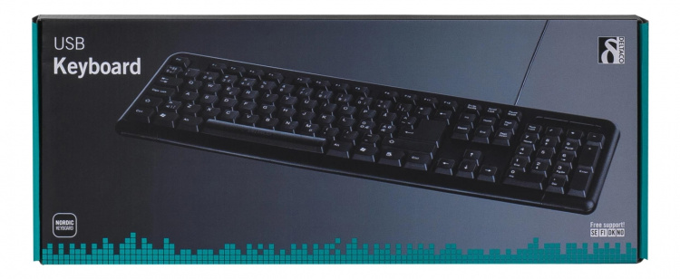 DELTACO USB-näppäimistö, pohjoismainen asettelu, musta DELTACO USB-näppäimistö, pohjoismainen asettelu, musta