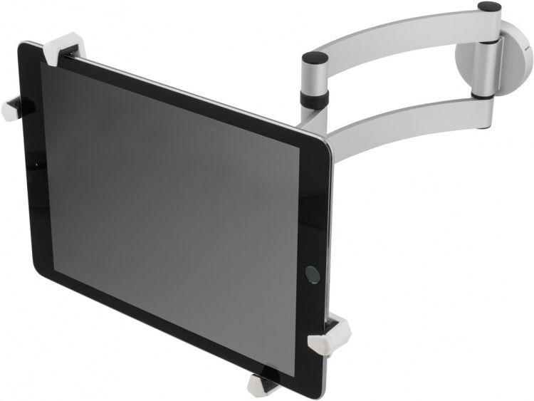 DELTACO, pad wall/table mount, arm, 45 tilt, 180 swivel, alumiininen