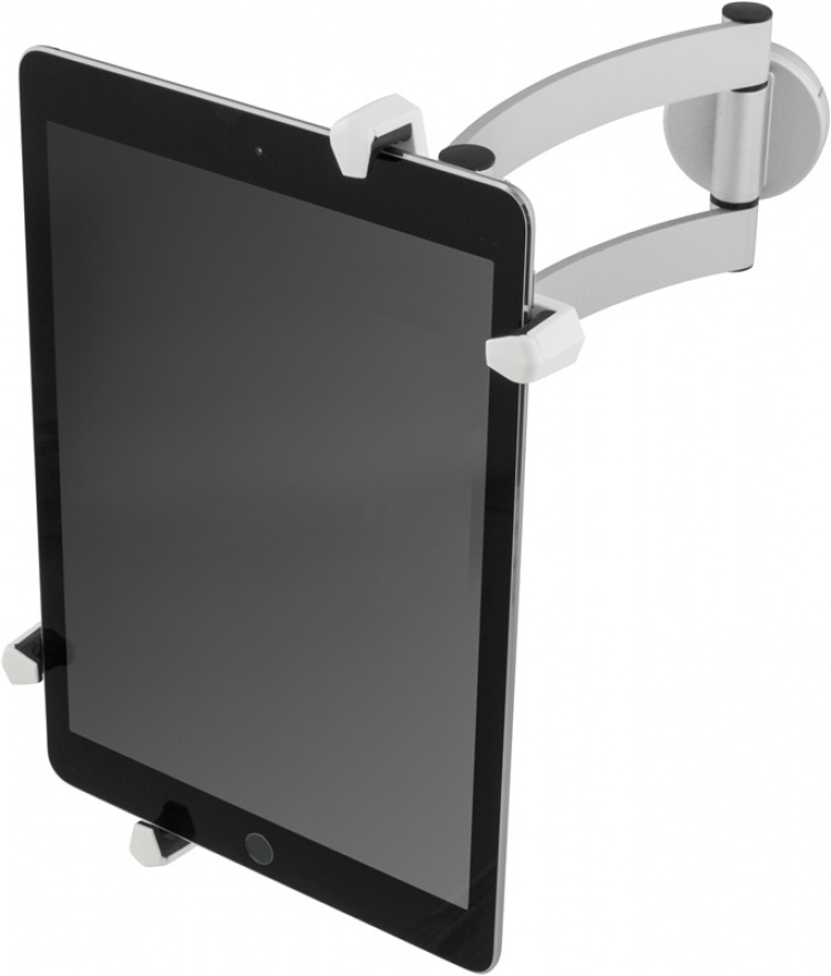 DELTACO, pad wall/table mount, arm, 45 tilt, 180 swivel, alumiininen