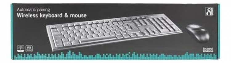 DELTACO langaton näppäimistö ja hiiri, USB, 10m, pohjoismainen, musta DELTACO langaton näppäimistö ja hiiri, USB, 10m, pohjoismainen, musta