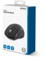 DELTACO langat. opt. hiiri, 5 painiketta, rulla, 1600 DPI, musta