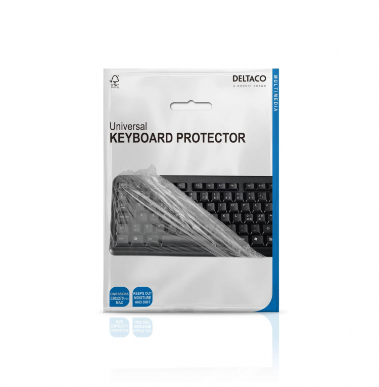 DELTACO näppäimistön pöly- ja roiskesuoja, soveltuu kaikille malleille