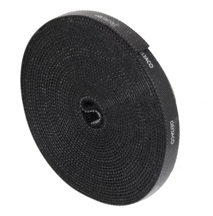 DELTACO Tarranauha, 10mm leveys, 5m rulla, musta