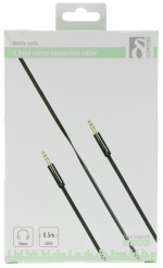 DELTACO äänikaapeli, 3,5mm uros - 3,5mm uros, 0,5m, musta