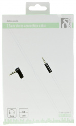 DELTACO äänikaapeli, kulma 3,5mm uros - 3,5mm uros, 1m, valkoinen DELTACO äänikaapeli, kulma 3,5mm uros - 3,5mm uros, 1m, valkoinen