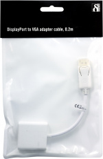 DELTACO DisplayPort - VGA-sovitin, Full HD 60Hz, valkoinen, 0,2m DELTACO DisplayPort - VGA-sovitin, Full HD 60Hz, valkoinen, 0,2m