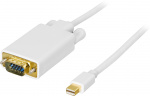 Mini DisplayPort - VGA(HD15)-kaaapeli, 20-pin u - 15-pin u 2m valk