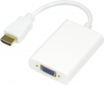 DELTACO HDMI - VGA-sovitin, 19-pin ur- 15-pin+3,5mm, 0,2m, valkoinen DELTACO HDMI - VGA-sovitin, 19-pin ur- 15-pin+3,5mm, 0,2m, valkoinen