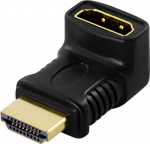 HDMI-adapteri, 19-pin u-n, kulma, kullatut liittimet