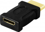 DELTACO HDMI-sovitin, mini HDMI n - HDMI u, 19-pin
