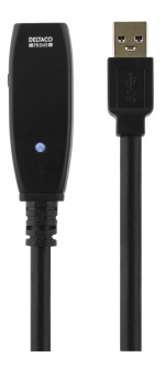 DELTACO aktiivinen USB 3.0-jatkokaapeli, Typ A ur - na, 2m, musta