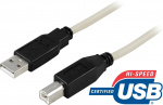 DELTACO USB 2.0 -kaapeli, Type A uros - Type B uros, 3m DELTACO USB 2.0 -kaapeli, Type A uros - Type B uros, 3m