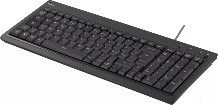 DELTACO pienikokoinen näppäimistö, valaistut näppäimet, USB, must