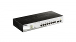D-Link kytkin, 8x10/100/1000Mbps, Layer2, PoE, 2xSFP