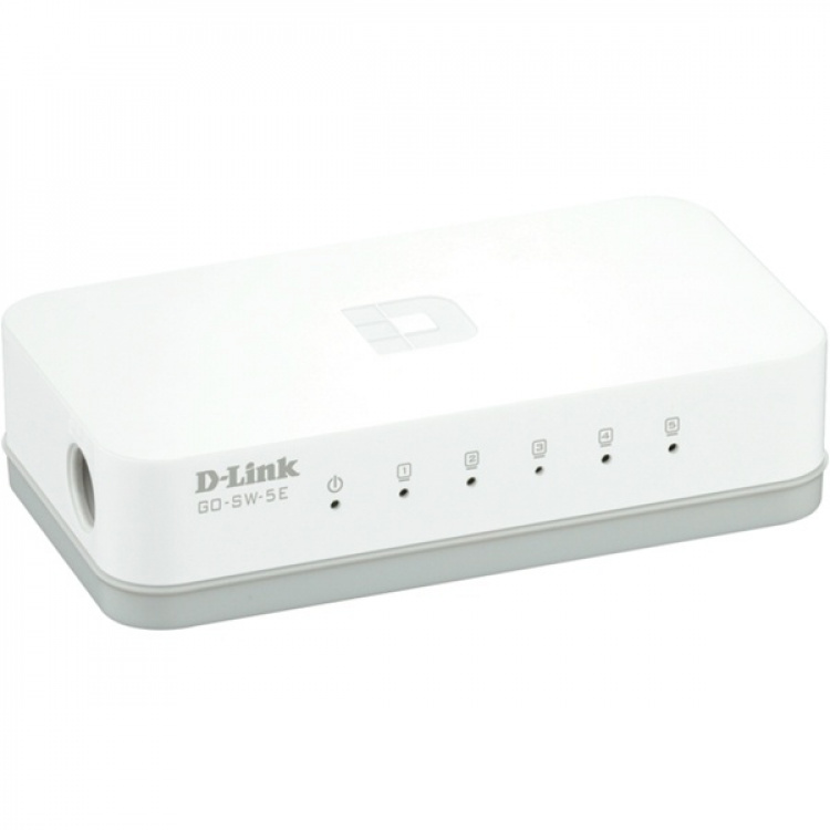 D-link 5-Port Gigabit Easy Desktop Switch, 5-port 10/100Mbps,valkoinen