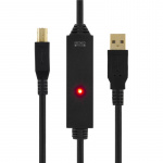 USB 2.0 kaapeli Tyyppi A uros - Tyyppi B uros, aktiivinen, 5m, musta