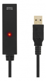 USB 2.0 kaapeli Tyyppi A uros - Tyyppi B uros, aktiivinen, 10m, musta