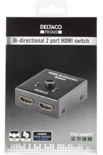 DELTACO kaksisuunt. HDMI-kytkin, 1-2 tai 2-1, manuaalinen, mu DELTACO kaksisuunt. HDMI-kytkin, 1-2 tai 2-1, manuaalinen, mu