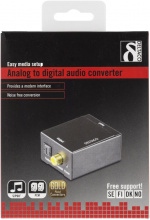 DELTACO analogia-digitaalimuunnin, 2xRCA, S/PDIF, musta