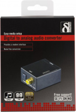 DELTACO digitaali-analogiamuunnin, 2xRCA, S/PDIF, musta DELTACO digitaali-analogiamuunnin, 2xRCA, S/PDIF, musta