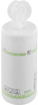 DELTACO kosteuspyyhe näytön puhdistamiseen, 100 kpl, valkoinen