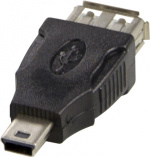 DELTACO USB-sovitin Tyyppi A-naaras - Tyyppi Mini-B uros, musta