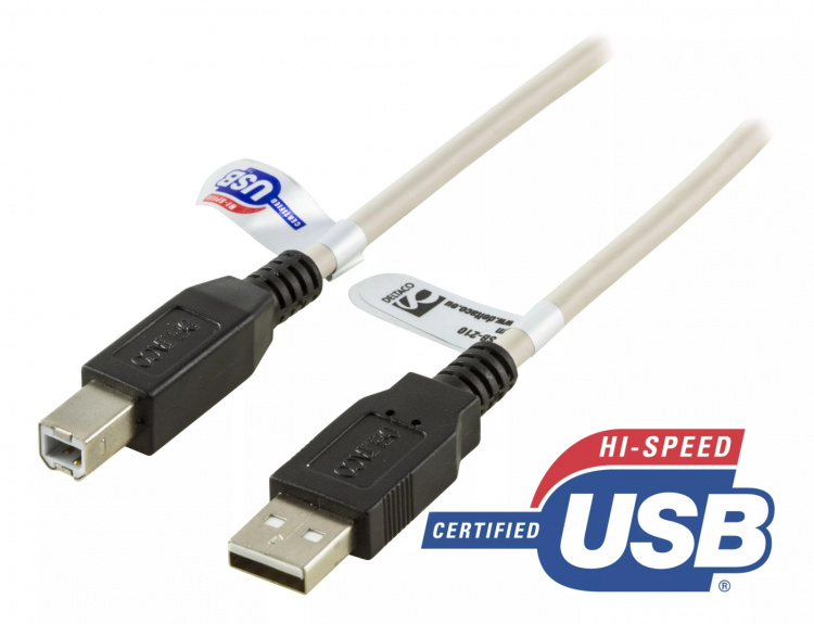DELTACO USB 2.0 -kaapeli, Type A uros - Type B uros, 1m DELTACO USB 2.0 -kaapeli, Type A uros - Type B uros, 1m