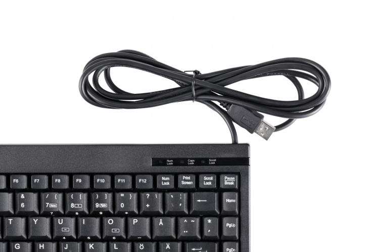 DELTACO pienikok. näppäimistö, 89 näppäintä, pohjoismainen, USB, musta