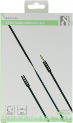 DELTACO äänikaapeli, 3,5mm suora ur - 3,5mm na, 4-pin, 1m, musta