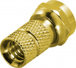 DELTACO F-urosliitin, 6,2mm RG59/antennikaapeli, ruuvias., kull. liit.