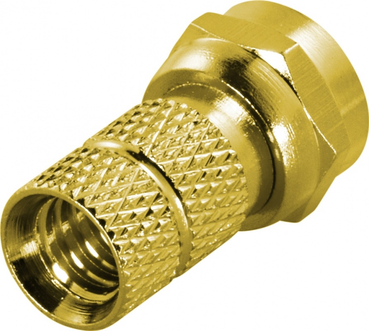 DELTACO F-urosliitin, 6,2mm RG59/antennikaapeli, ruuvias., kull. liit.