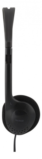 DELTACO stereokuulokkeet, äänensäätö, 1x 3,5mm, musta