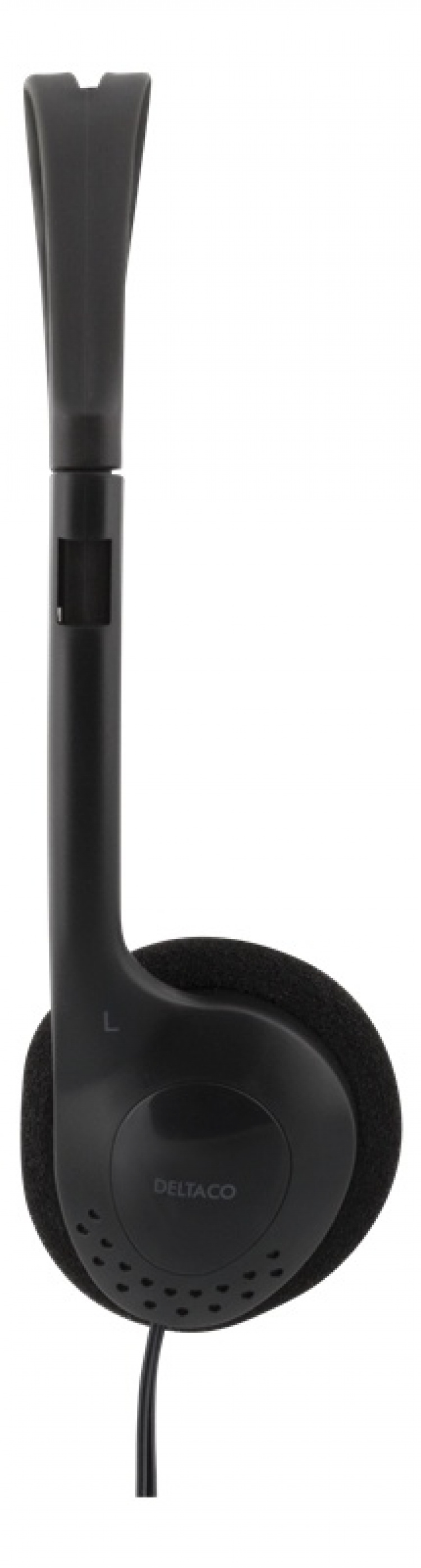 DELTACO stereokuulokkeet, äänensäätö, 1x 3,5mm, musta