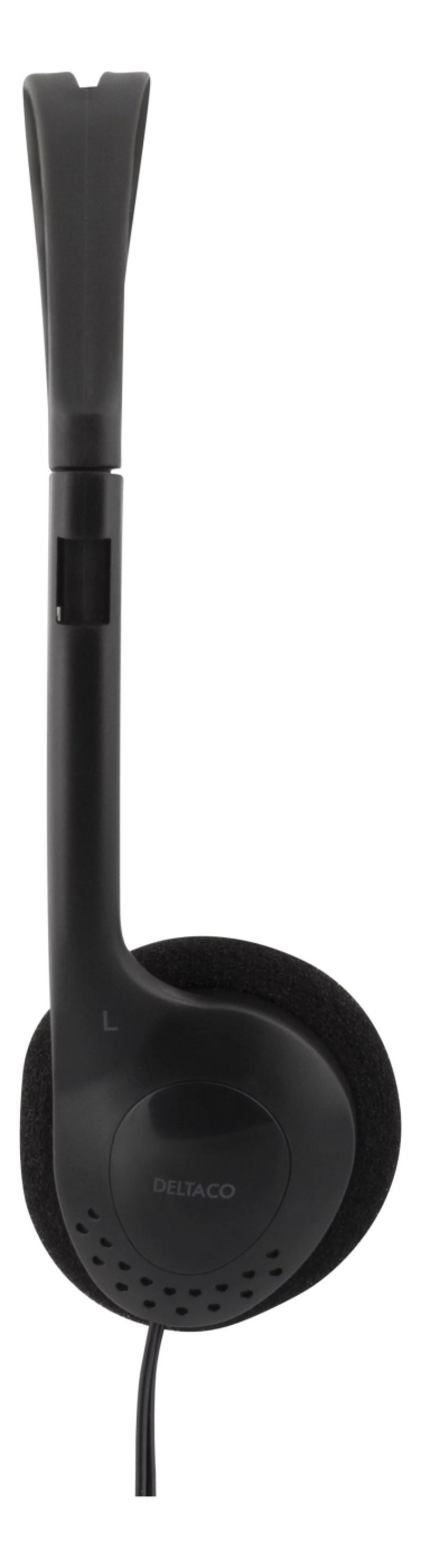 DELTACO stereokuulokkeet, äänensäätö, 1x 3,5mm, musta