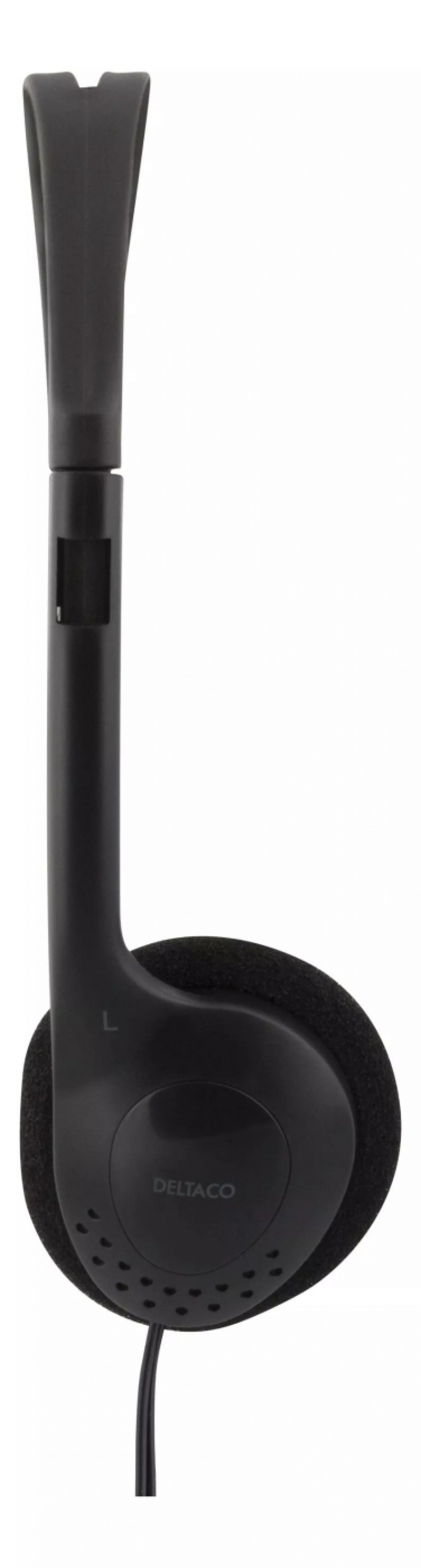 DELTACO stereokuulokkeet, äänensäätö, 1x 3,5mm, musta